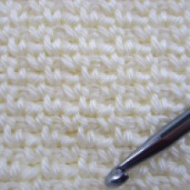 Close up, crochet Seed Stitch