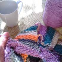 Knitting, a blanket of many colors!