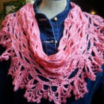 Stawberry Pink Crochet Cowl